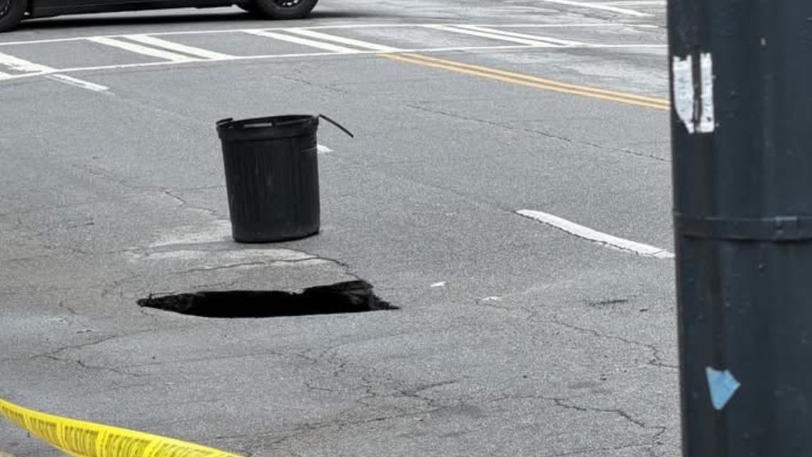 Major hole shuts down Atlanta road after large sinkhole opens up