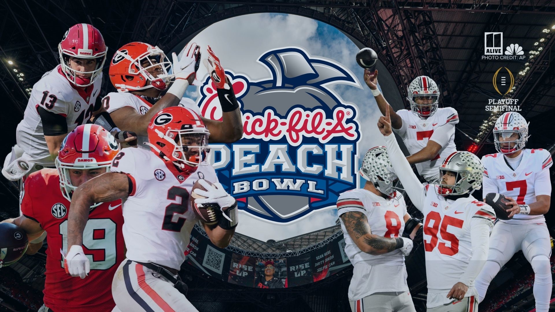 The Chick-fil-A Peach Bowl is set for New Year's Eve at Mercedes-Benz Stadium, serving as a semifinal for the College Football Playoff.