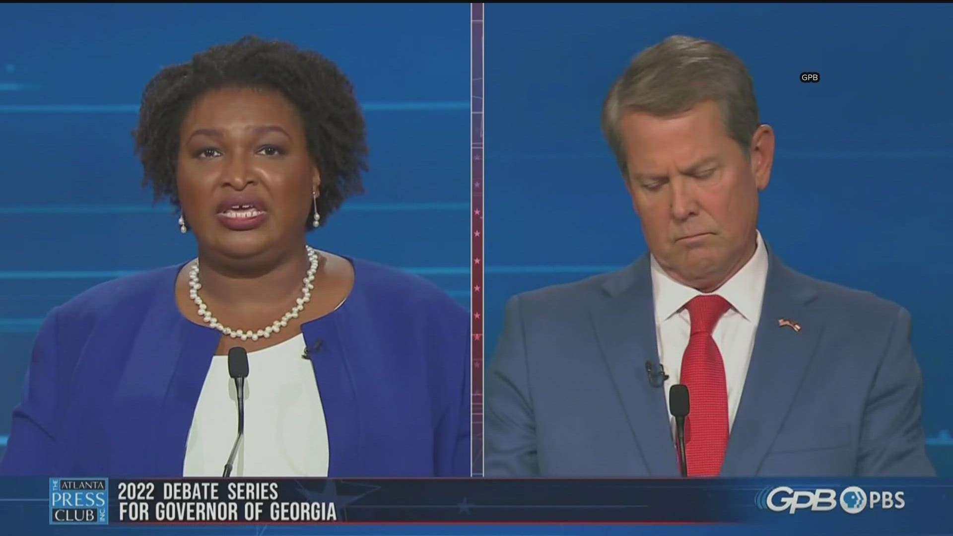 The three candidates in Georgia's gubernatorial election faced off in a debate Monday night ahead of the November election.