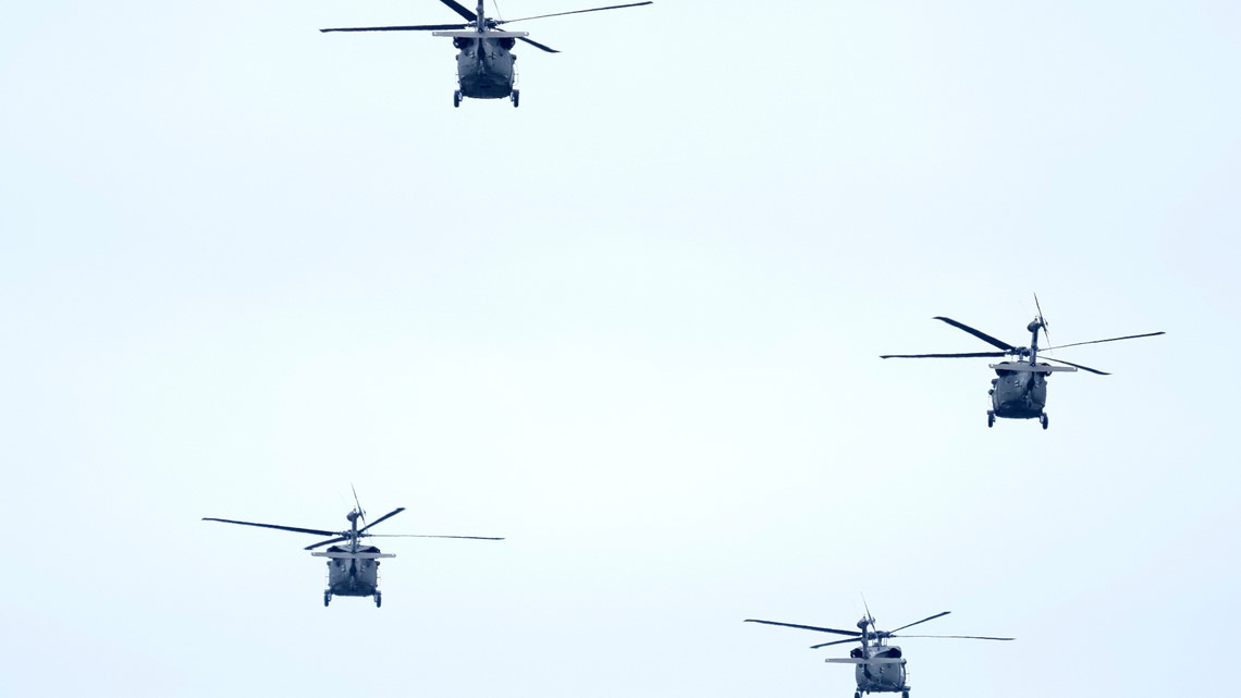 Georgia Memorial Day Helicopter Flyover By National Guard 