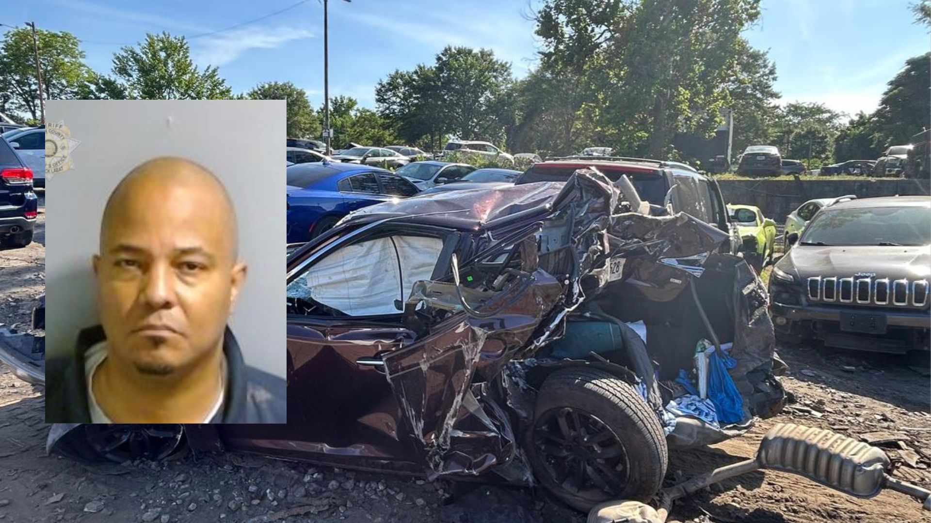 Jail records show the former officer, Godreque Ravetto Newsom Sr., is in custody in connection with the deadly hit-and-run on I-85 near 17th Street NW on May 27.