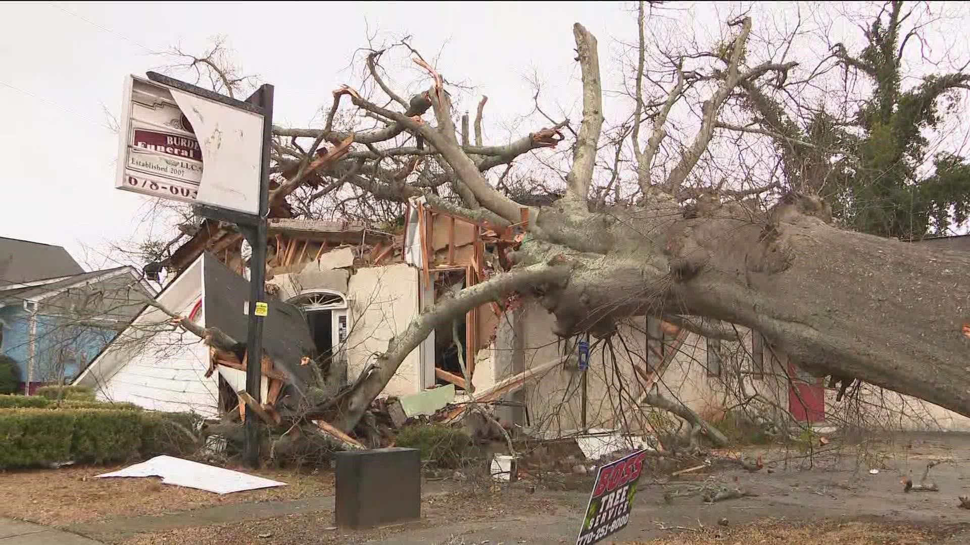 An EF-3 tornado hit Spalding County.