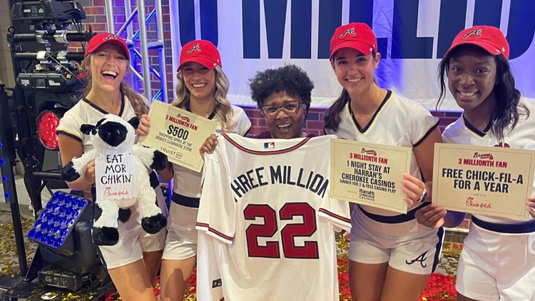 Braves fan gets surprise of her life after rewarded for being three-millionth fan of season