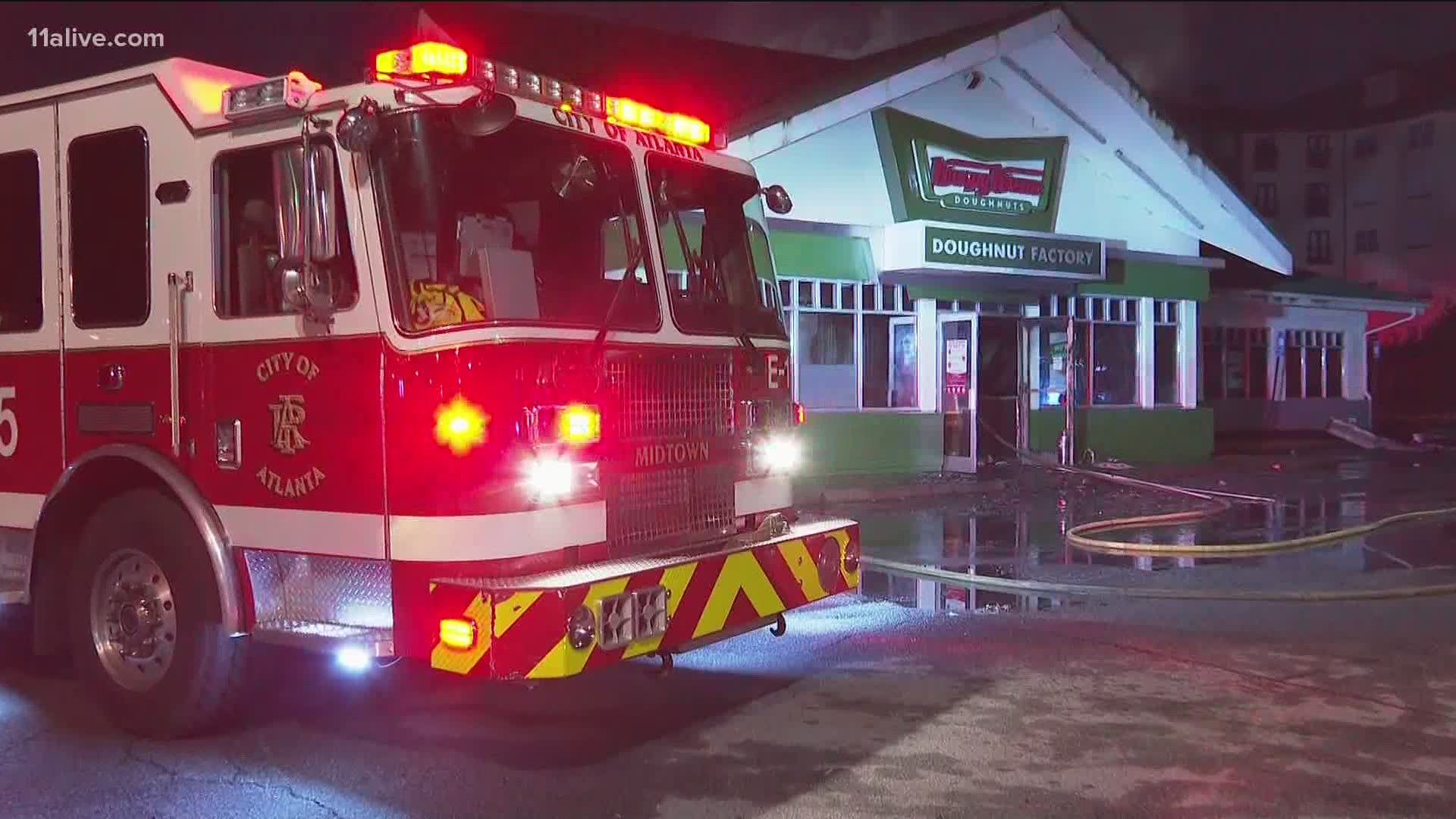 Two workers were inside and had to escape the fire.