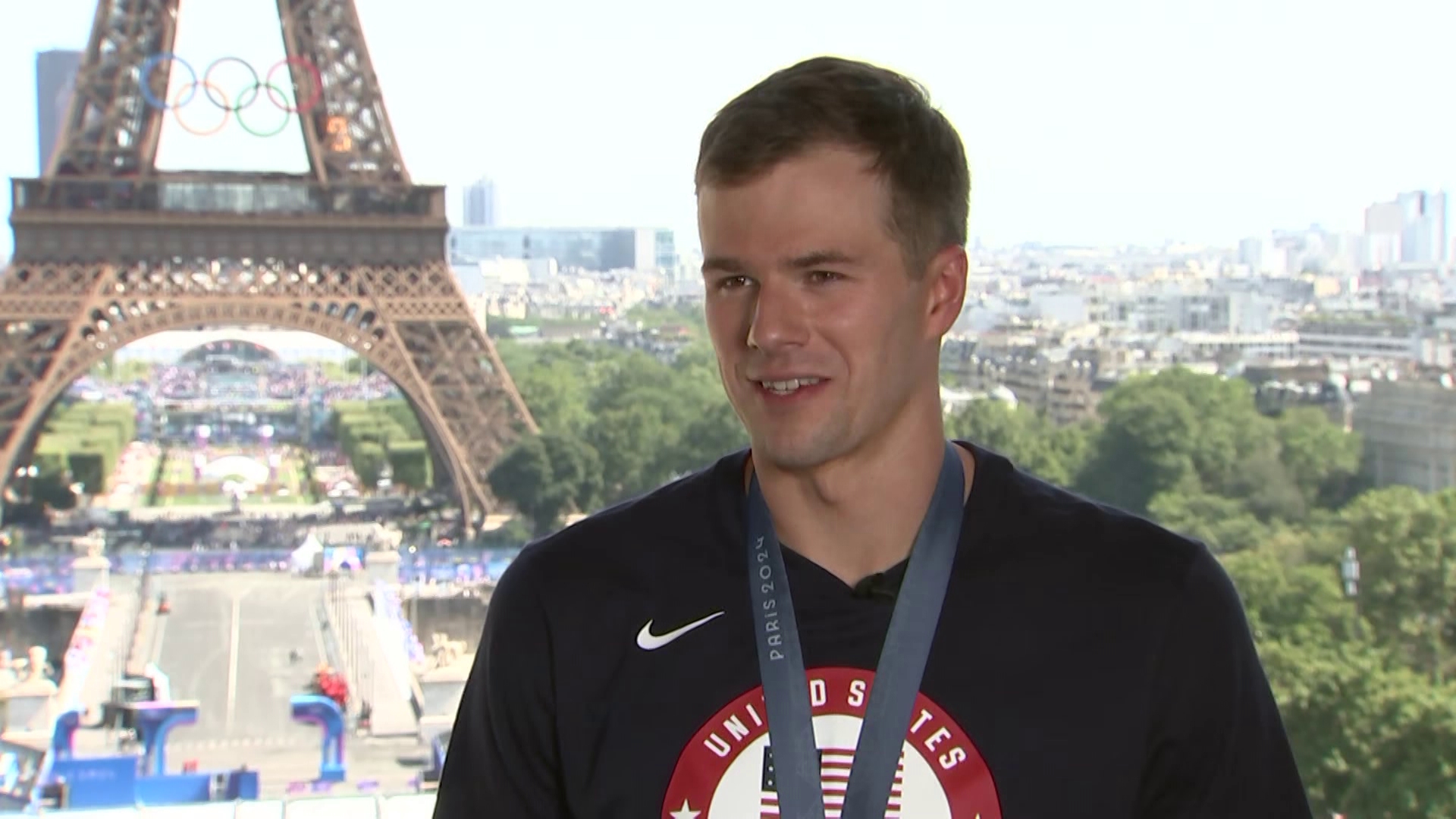 With a time of 59.05, Fink tied for silver in the Men's 100m Breaststroke with Great Britain's Adam Peaty.