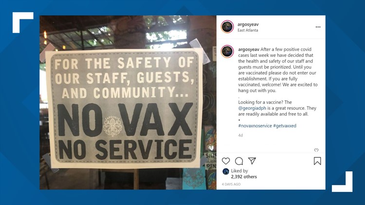 Atlanta restaurant requiring COVID vaccine for guests