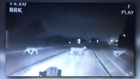 Michigan State Police trooper nearly collides with group of deer crossing road